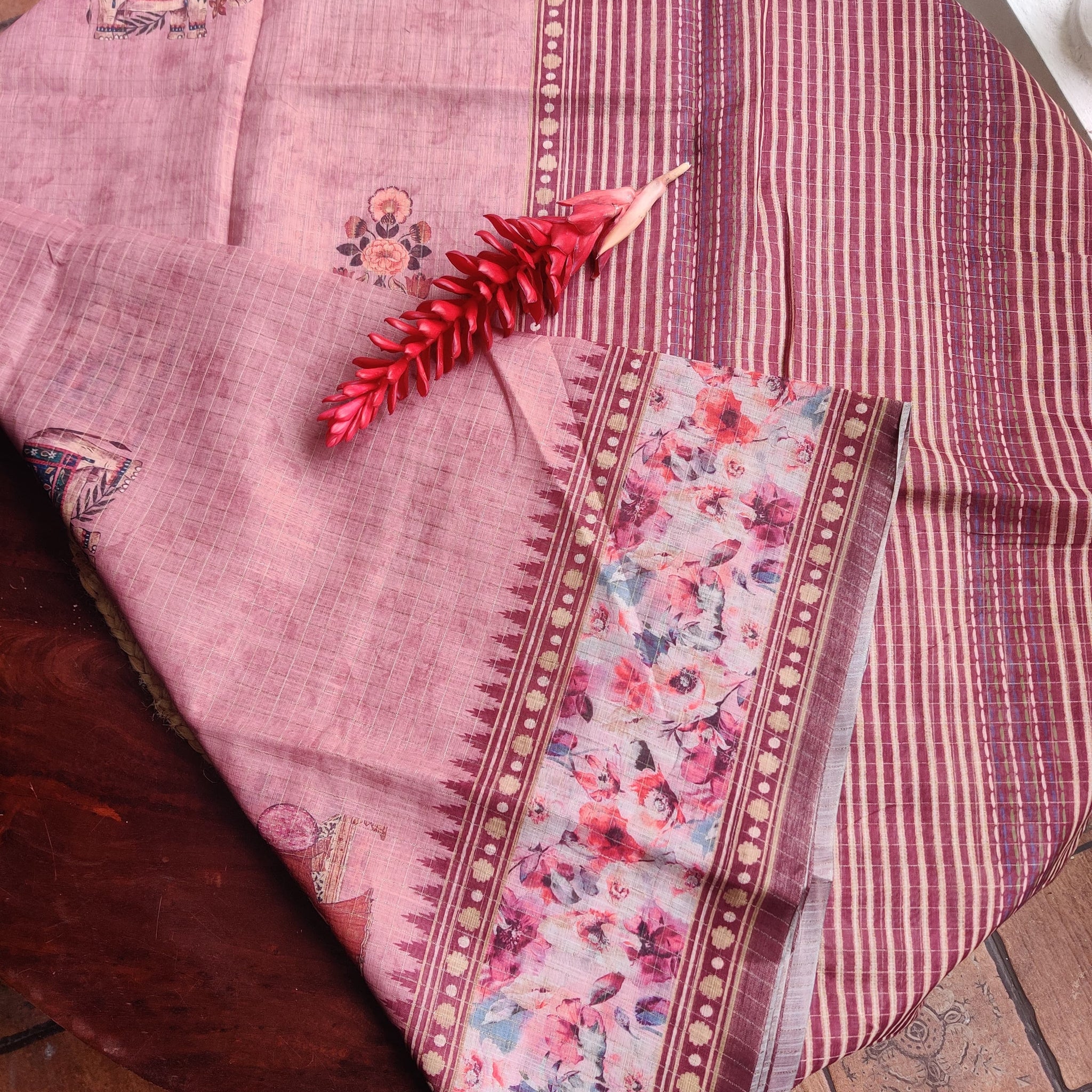 Printed Linen Saree
