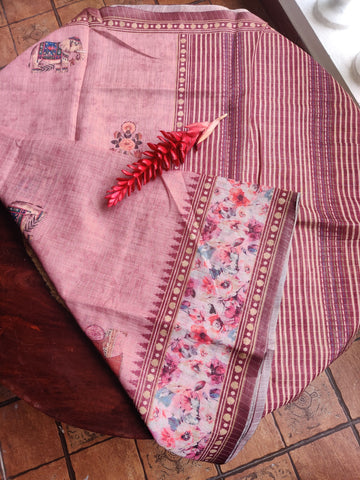 Printed Linen Saree
