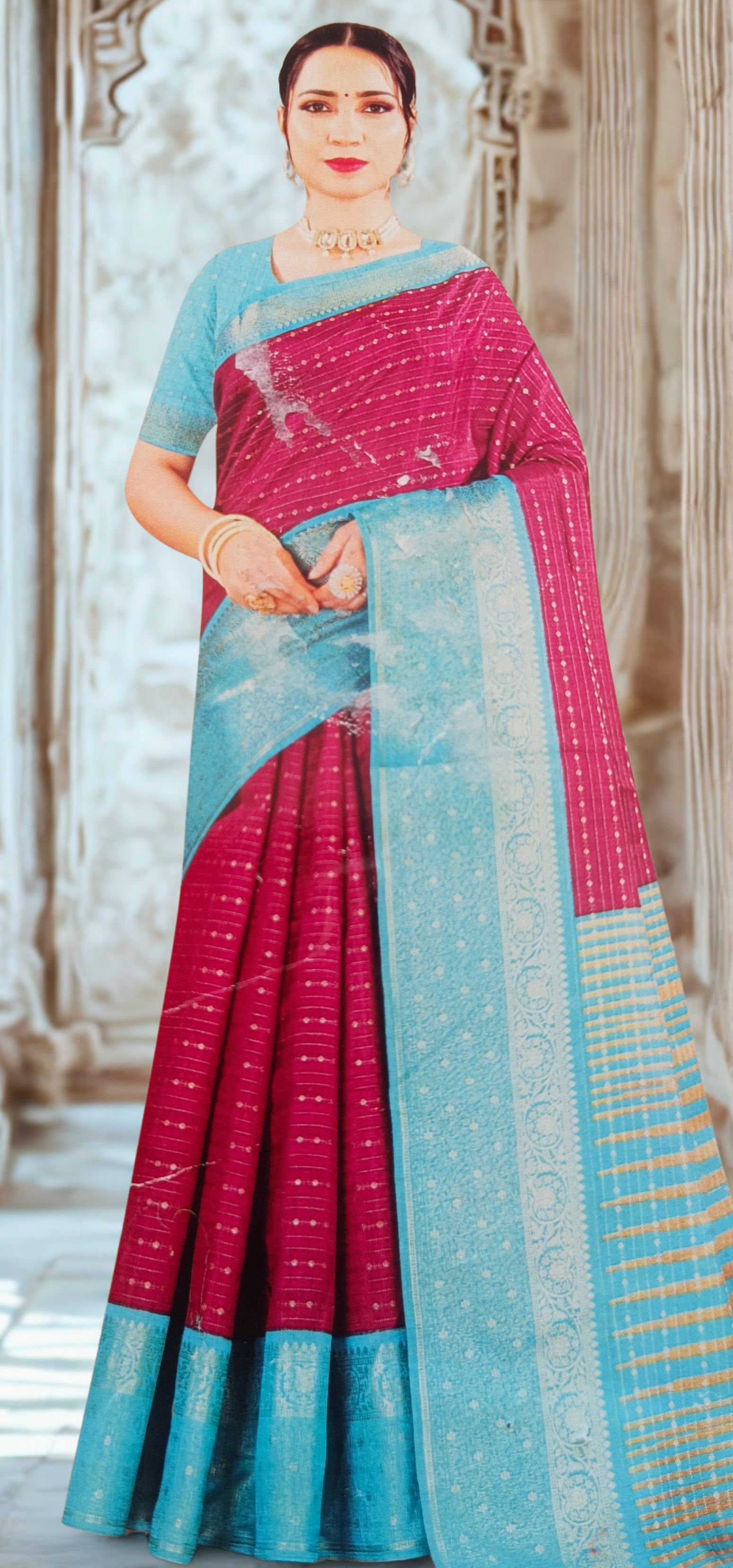 Voilet color Fancy Saree