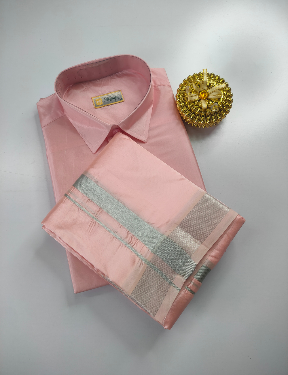 Premium Japan Silk Dhoti Set - Pink