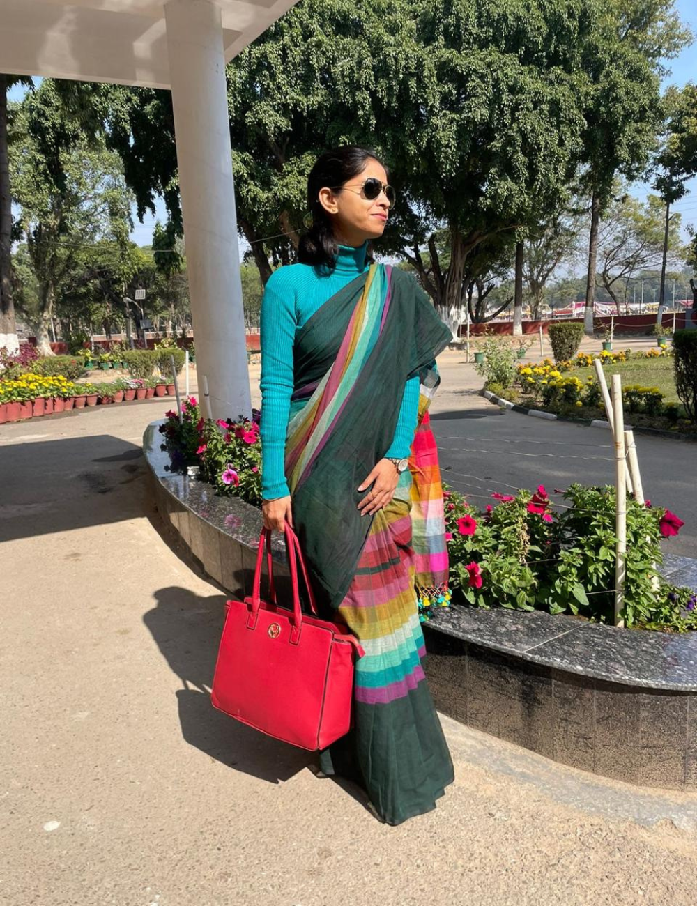 Forest Gleam – Pure Mul Cotton Saree