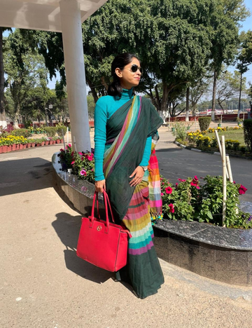 Forest Gleam – Pure Mul Cotton Saree
