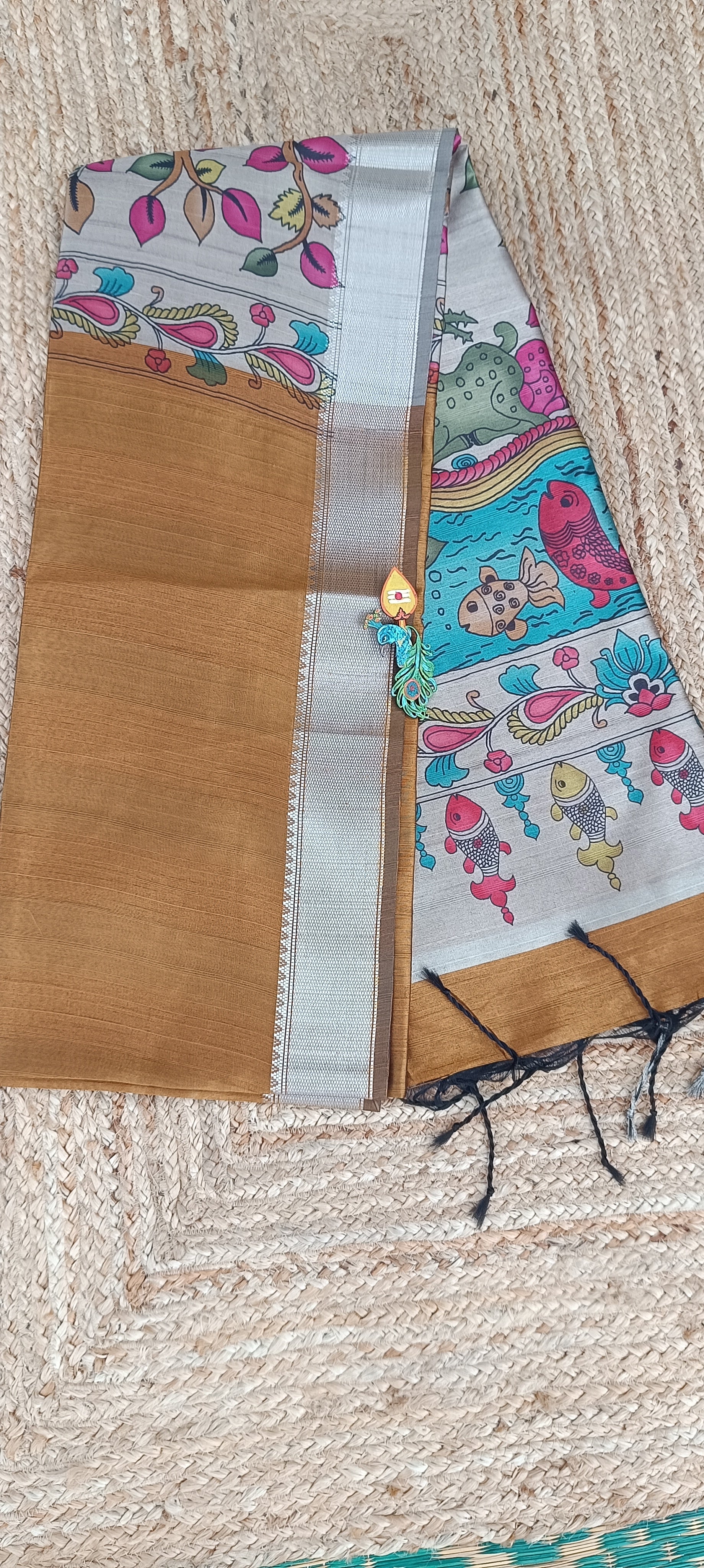 Premium mustard gold saree