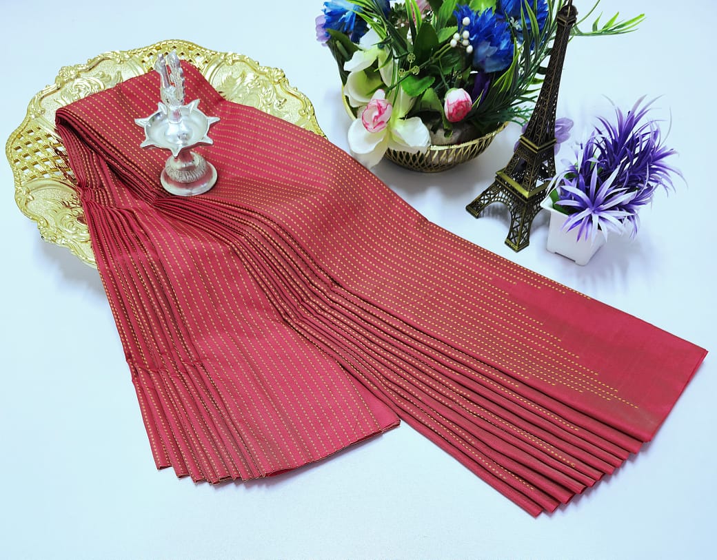 Dark Peach Arani Silk Saree