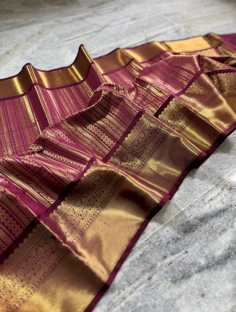 Maroon kanjeevaram Silk Saree