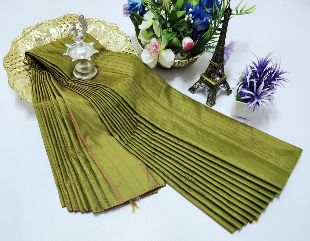 Olive Green Arani Silk Saree