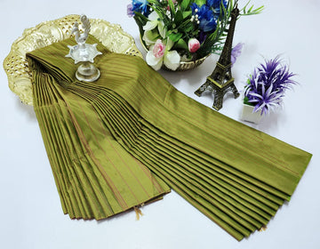 Olive Green Arani Silk Saree