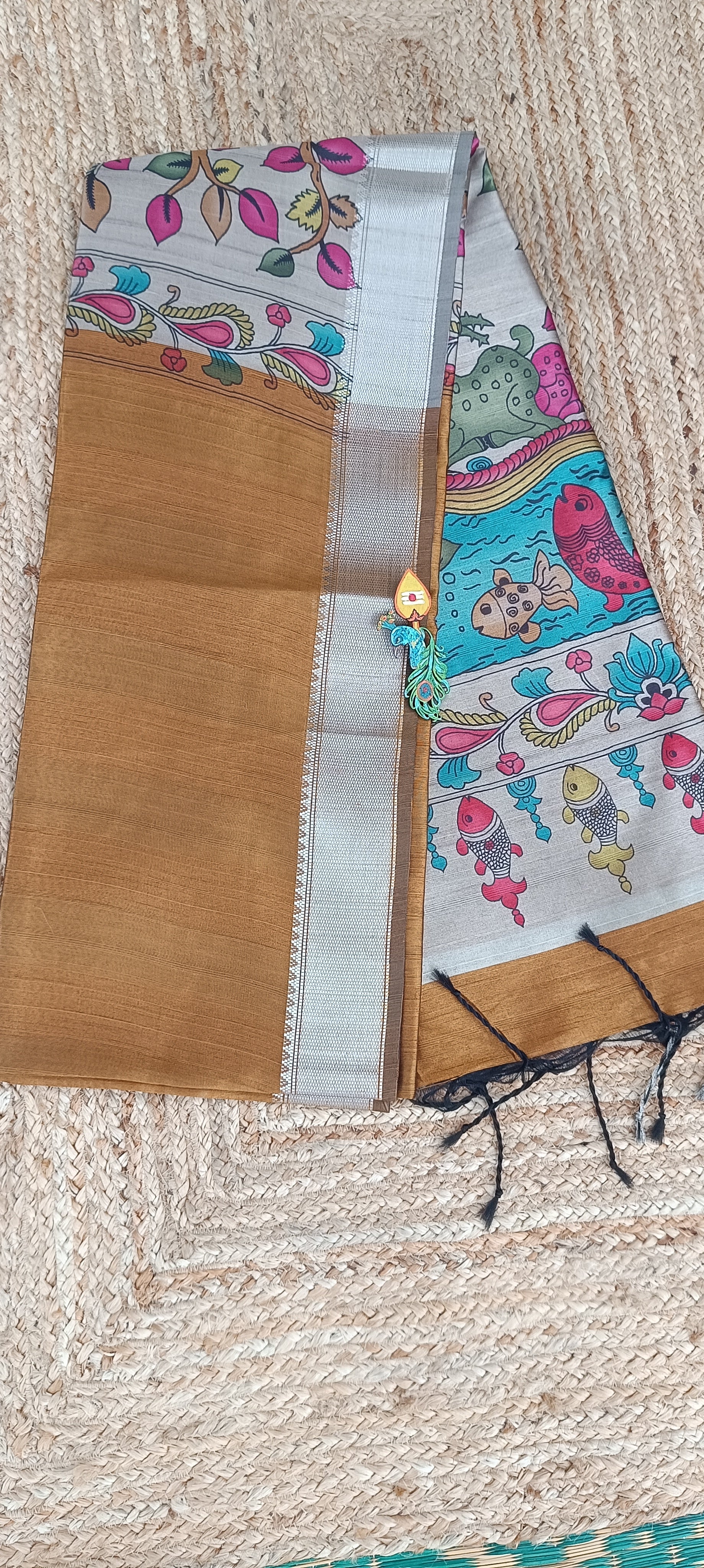 Premium mustard gold saree