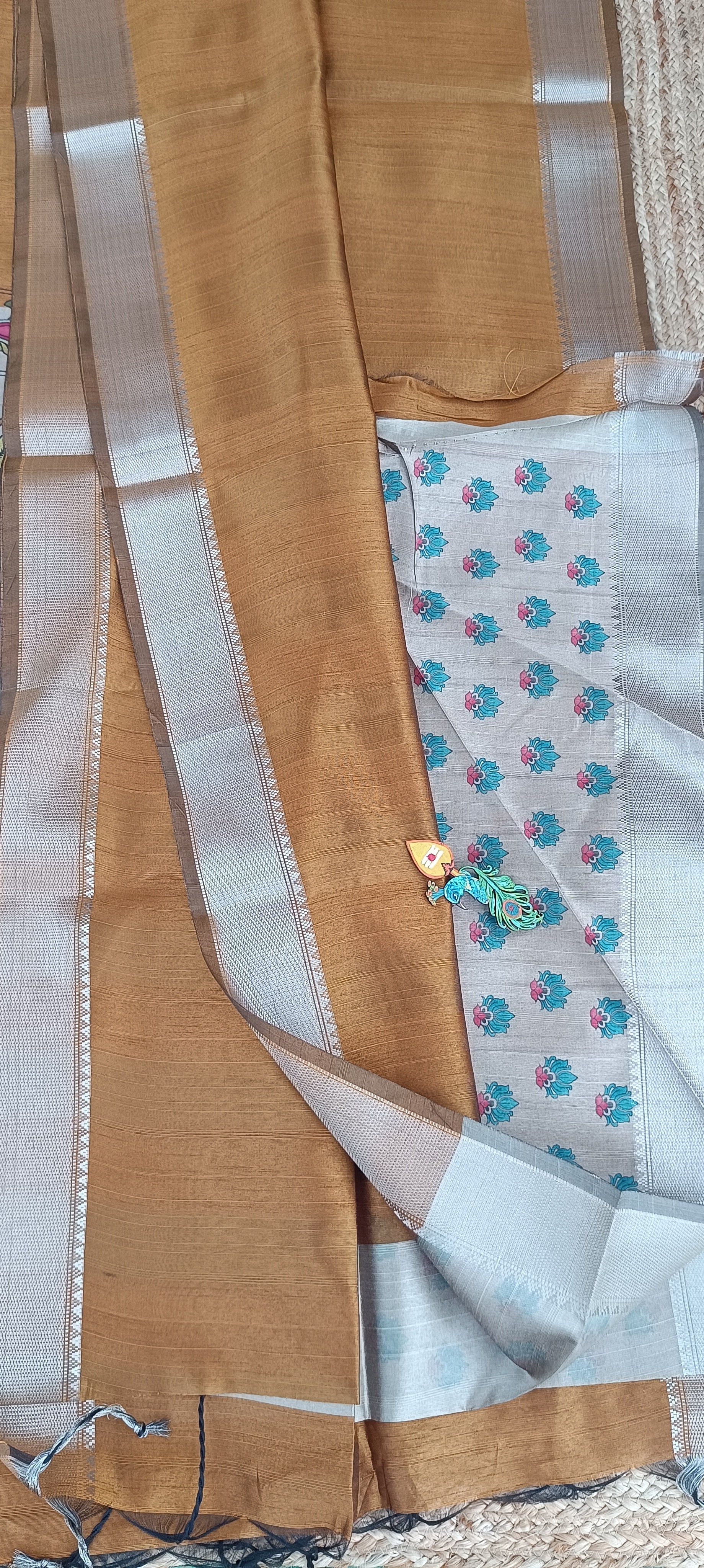 Premium mustard gold saree