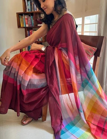 Wine Carnival – Pure Mul Cotton Saree