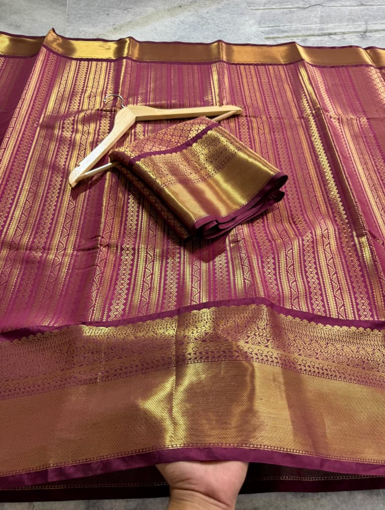 Maroon kanjeevaram Silk Saree