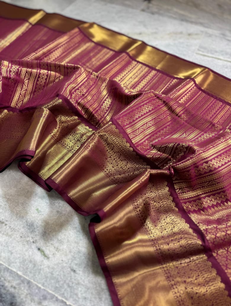 Maroon kanjeevaram Silk Saree