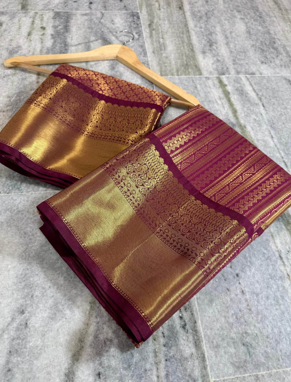 Maroon kanjeevaram Silk Saree